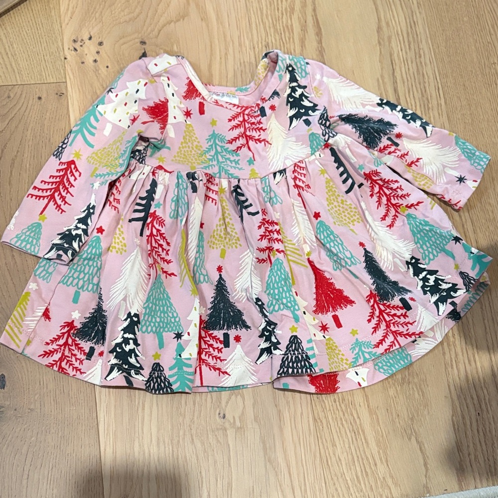 Hanna Andersson Festive Tree Print Baby Dress